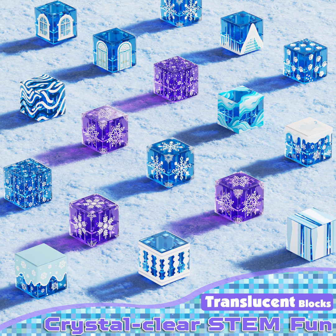 【Clear Blue】Magnetic Tiles Building Blocks STEM Toys - 2025 Castle Collection