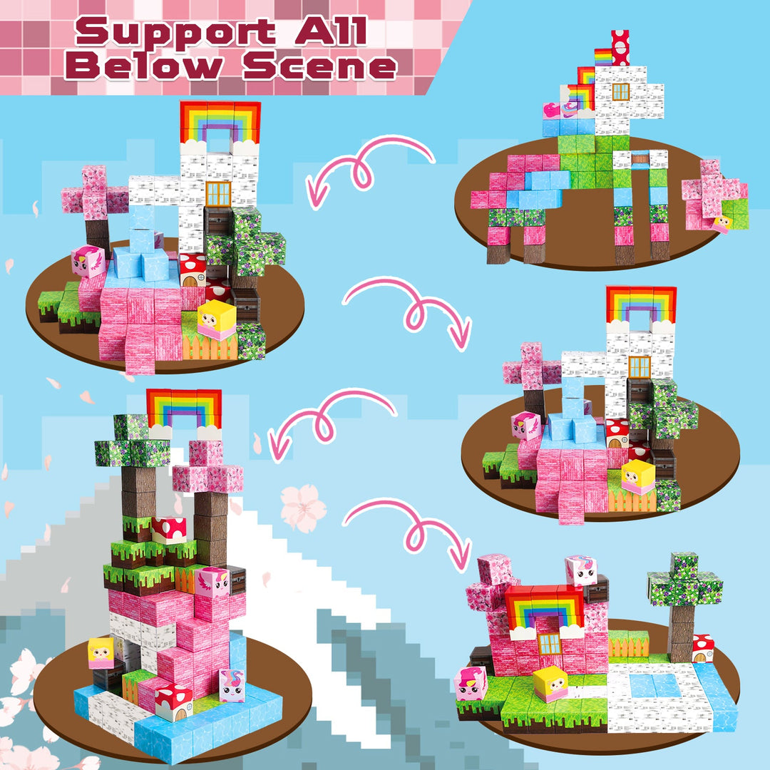 【Unicorn House】Magnetic Tiles Building Blocks STEM Toys - 2025 Fiction Collection