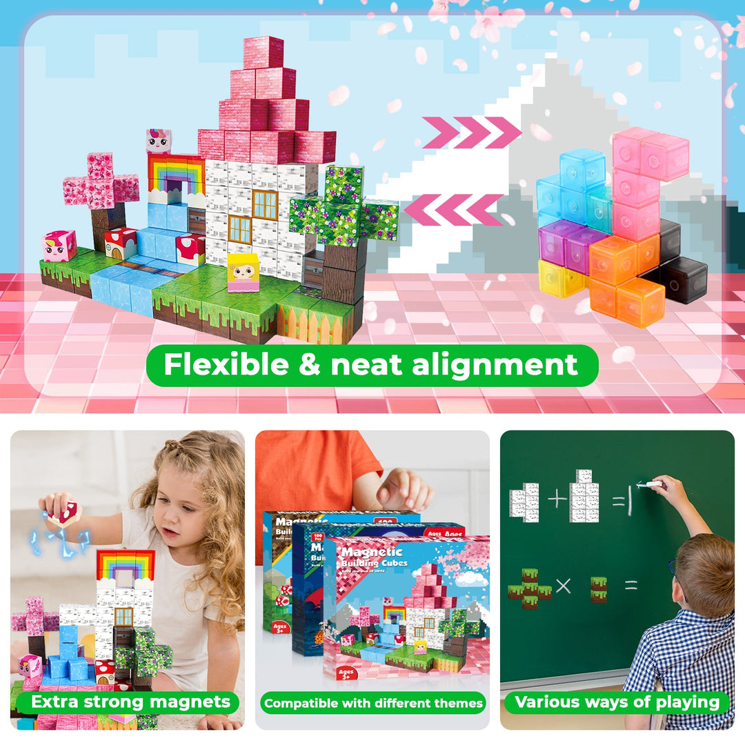 【Unicorn House】Magnetic Tiles Building Blocks STEM Toys - 2025 Fiction Collection