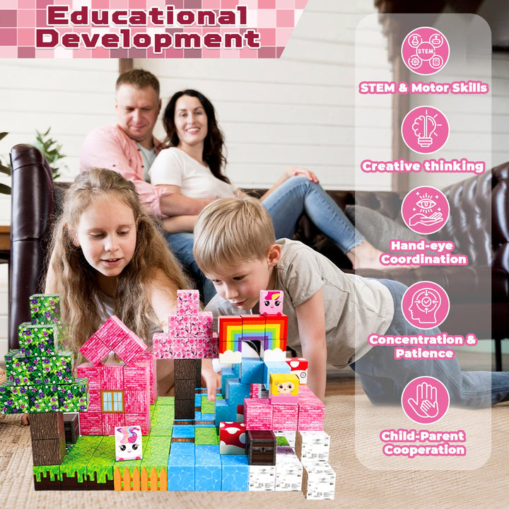 【Unicorn House】Magnetic Tiles Building Blocks STEM Toys - 2025 Fiction Collection
