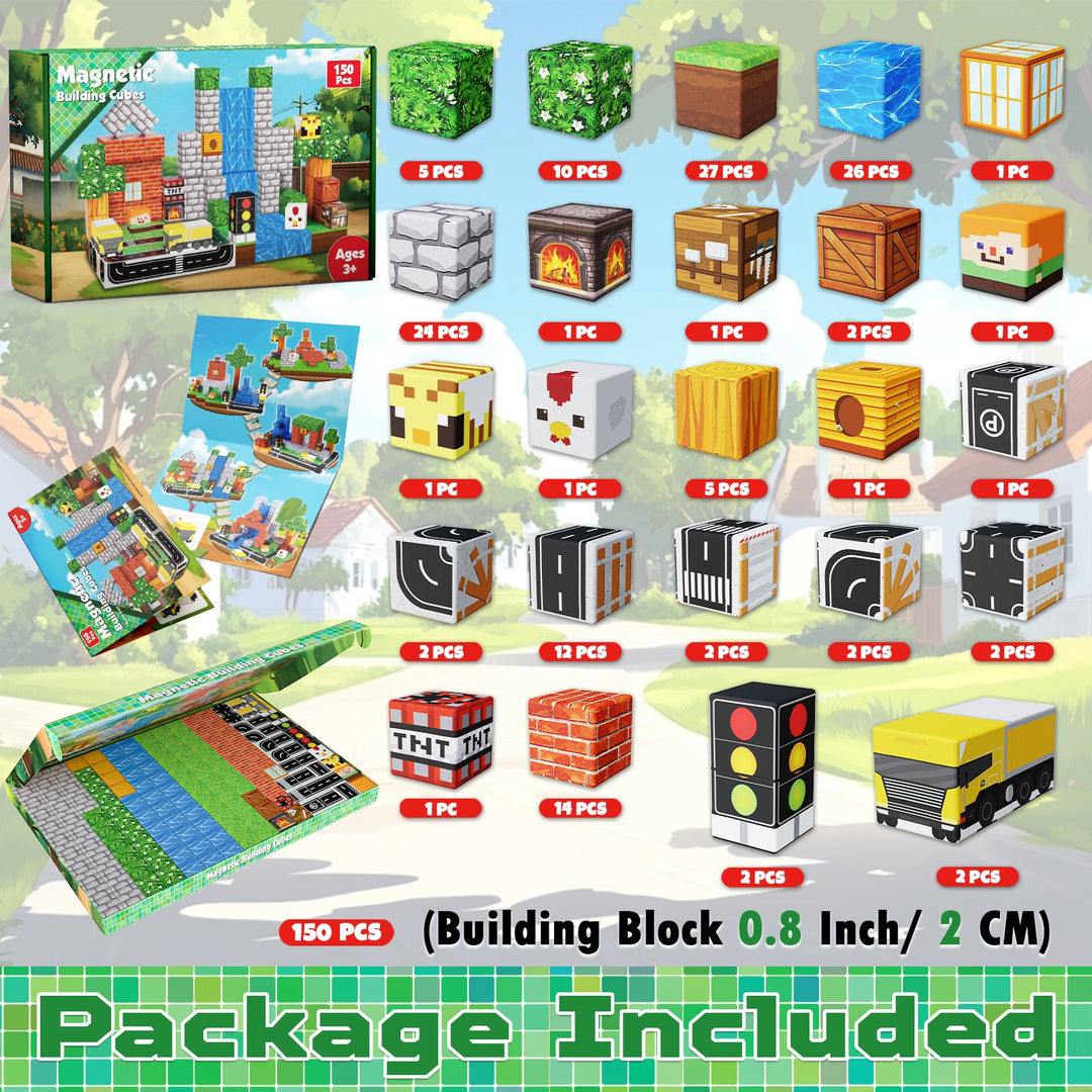 【Suburb City】Magnetic Tiles Building Blocks STEM Toys - 2025 Village Collection