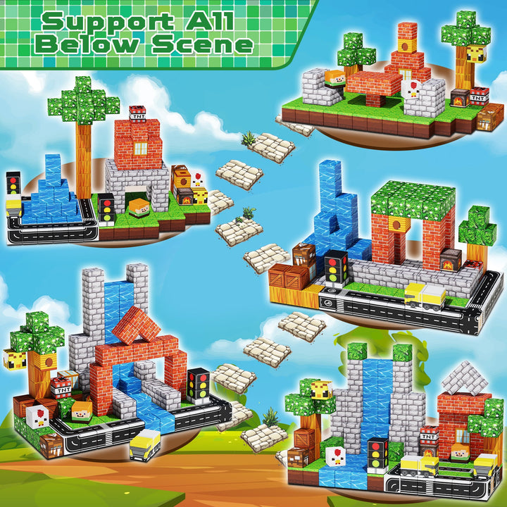 【Suburb City】Magnetic Tiles Building Blocks STEM Toys - 2025 Village Collection