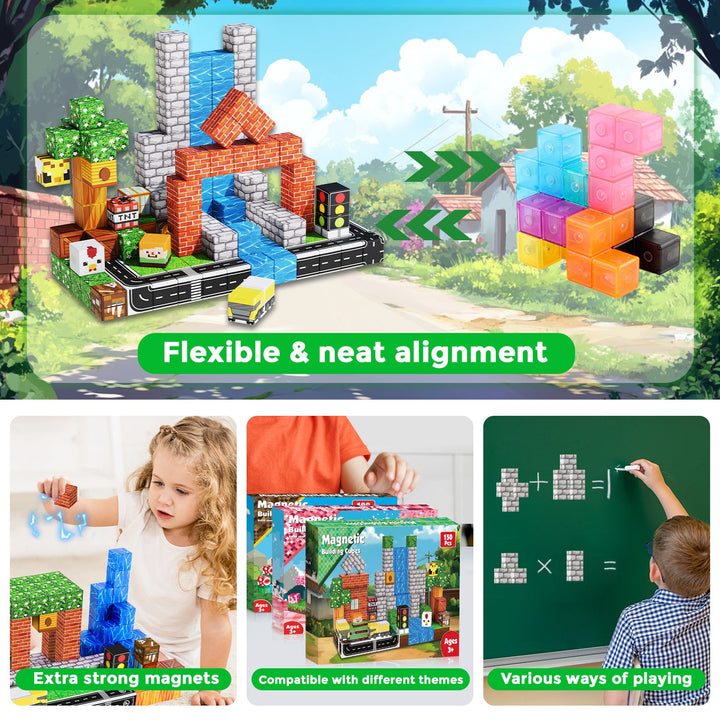 【Suburb City】Magnetic Tiles Building Blocks STEM Toys - 2025 Village Collection