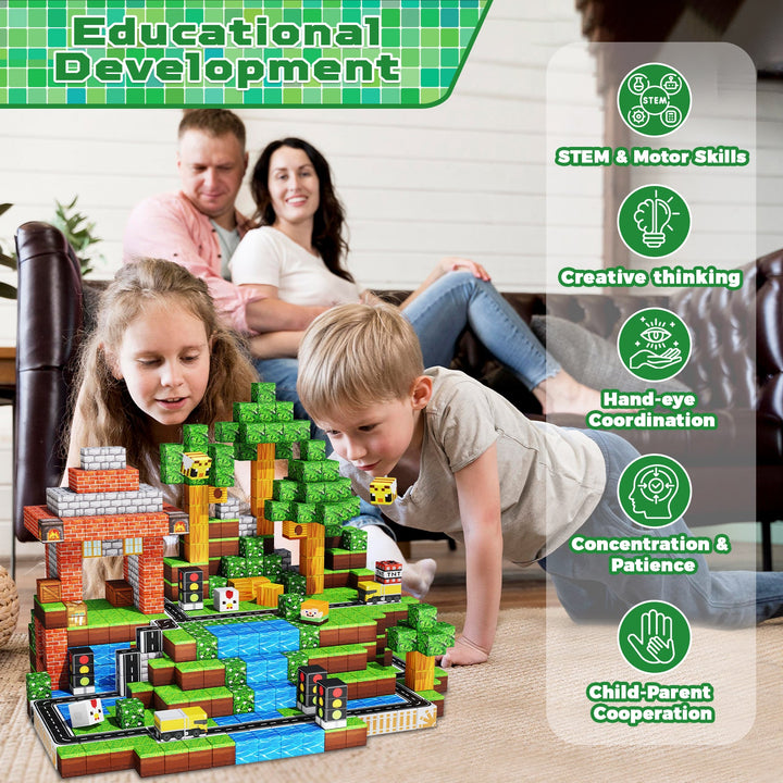 【Suburb City】Magnetic Tiles Building Blocks STEM Toys - 2025 Village Collection