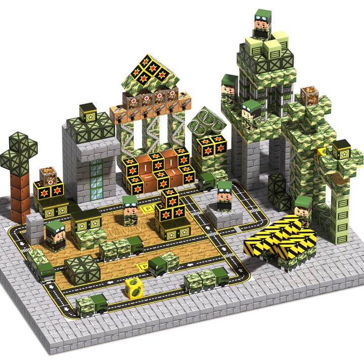 【Battle Ground】Magnetic Tiles Building Blocks STEM Toys - 2025 Fiction Collection