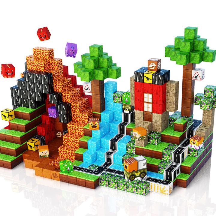 【Dinosaur Age】Magnetic Tiles Building Blocks STEM Toys - 2025 Fiction Collection